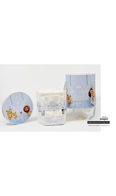 Trusou de botez cu broderie personalizata pentru baieti, Regele leu 16